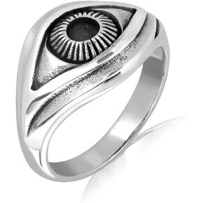 WithLoveSilver 925 Sterling Silver Ancient Egyptian Eye of Horus Symbol of Protection Ring