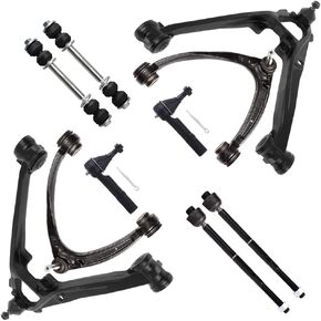 SCITOO 10-PC SET Suspension Kit For Cadillac Escalade For Chevy Avalanche Silverado 1500 Suburban 1500 Tahoe For GMC Sierra 1500 Yukon Lower Upper Control Arm Tie Rod End Sway Bar Link