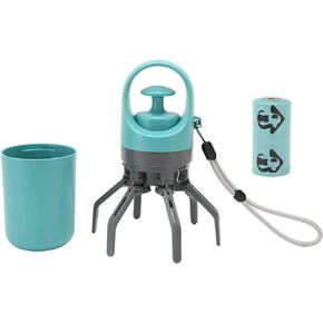 Dog Pooper Scooper, Six Claws Portable Dog Poop Scooper with Bag Dispenser & Storage Container, No Touch Dog Waste Cleaner for Small, Medium & Large Dogs