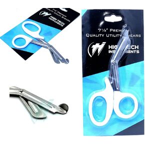 PARAMEDIC UTILITY WHITE BANDAGE FIRST AID TRAUMA EMT EMS SHEARS SCISSORS 7.25 INCH STAINLESS STEEL ( HTI BRAND)
