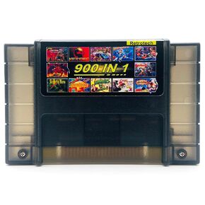 Retrotech Super 900 In 1 Cartridge For SNES Super Nintendo 16Bit Game Console - Clear Black
