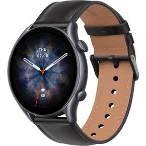 AK Leather Band for Amazfit GTR 4/ GTR 3 Pro/ GTR 3/ GTR 2e/ GTR 2/ Amazfit GTR 47mm, 22mm Quick-Release Adjustable Strap with Metal Buckle for Women Men, Soft Replacement Wristband for Amazfit GTR Smartwatches