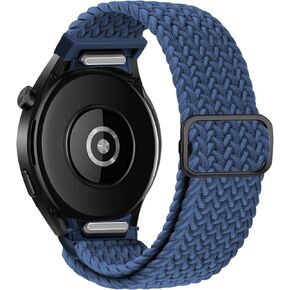 One Click Galaxy Watch 6 Band for Samsung Galaxy Watch 6 4 5 Band 40mm 44mm/Watch 6 4 Classic 47mm 43mm 42mm 46mm/Watch 5 Pro 45mm, 20mm No Gap Elastic Braided Fabric Nylon Watch Band Women Men