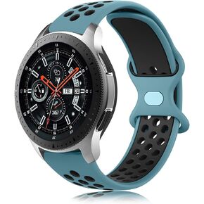Vancle Silicone Bands for Samsung Gear S3 Frontier/Gear S3 Classic Watch Bands, Galaxy Watch 46mm Bands/Galaxy Watch 3 Bands 45mm, 22mm Soft Breathable Strap Wristband for Men & Women