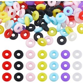 SUNNYCLUE 1 Box 420Pcs Rubber O Rings Beads Silicone O Ring Jewelry Ending Locating Silicone Reusable Spacer Beads for Jewelry Making Accessories Bracelet Necklace