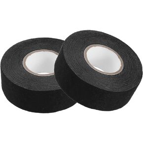 2 Pcs Muffler Tape, 1 Inch x 50 Ft Self Adhesive Exhaust Wrap Universal for Automobile Electrical Harness Wrap Noise Protection Polyester Black