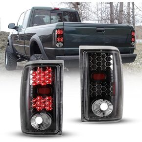 Nixon Offroad Tail Lights for Ford Ranger 2001 2002 2003 2004 2005 Tail Lamps LED Rear Lights Car Rear Lamps Assembly Replacement 1Pair (Matte Black Housing/Smoke Lens)