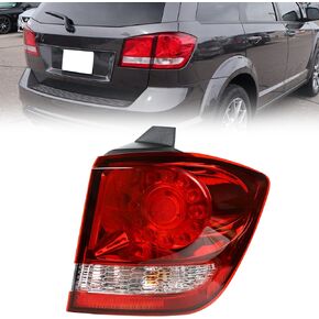 Outer LED Tail Light Assembly Compatible with Dodge Journey 2011 2012 2013 2014 2015 2016 2017 2018 Rear Lamp Brake Taillights Replacement with Bulbs (Right Passenger)