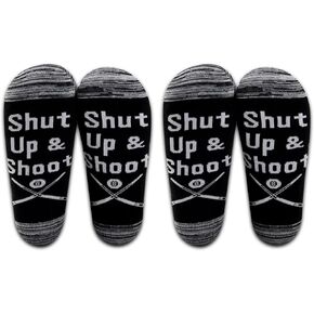LEVLO Funny Billiards Lovers Gifts Shut Up & Shoot Socks Number 8 Ball Inspired Gifts