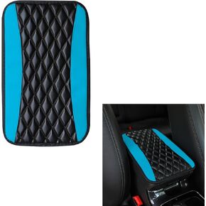 Car Center Console Cushion Pad, Car Armrest Waterproof Non Slip Interior Accessories, PU Leather Auto Armrest Cover Protector, Waterproof Armrest Seat Box Cover Protector for Most Cars (Red)