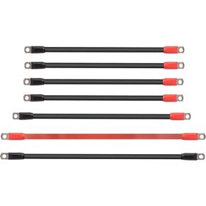 Golf Cart Battery Cables Wiring Kit for EZGO TXT 1994 & UP with 4 Gauge 7 PC AC/DC Wire Golf Cart Battery Cable Set 36 & 48 Volt