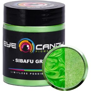 Eye Candy Pigments Premium Green Mica Powder - Sibafu Green (25gr) - for Epoxy, Resin, Soap, Paint, Woodworking, Acrylic Pouring, Bath Bombs, Fishing Lures - DIY Arts and Crafts Additive