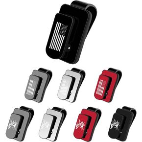 Sunglasses Holder for Car Sun Visor, US Flag Metal Auto Eyeglass Hanger Clip, Multi-Function Ticket Card Clip Eyeglasses Mount, Truck Car Accessories for Men Women (Black) in Kuwait