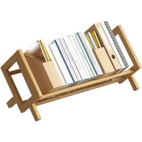 Bamboo desktop bookshelf, book storage organization bookshelf, desktop organizer, for office, home bookshelf, CD/magazine/book display stand
