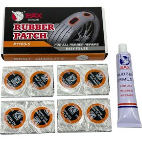 PAX 48 Pcs 25mm Dia Inner Tube Tire Repair Patches Kit, Puncture Tire Repair Kit for Car, Motorcycle, Scooter, Bicycle, BMX, ATVs, River Floating, Inflatable Rubber