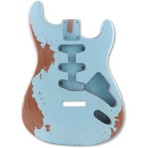 Relic Electric Guitar Body Nitro Top Alder Wood ST Style DIY Guitar Body H-S-H Seafoam Green.