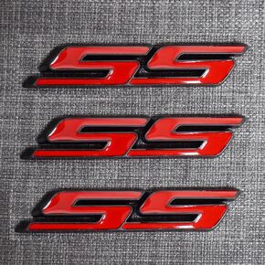3pcs SS Side Emblem Badge Nameplates 3D Raised Strong Adhesive Replacement for Impala Cobalt Camaro 2010-2016 (Redline)
