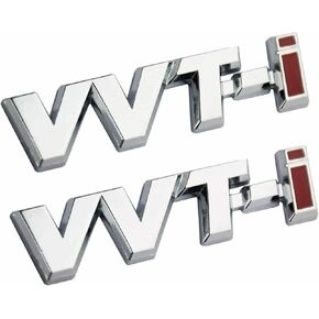 3D VVT-I Auto Car Side Fender Rear Trunk Emblem Sticker Badge Decals Fit for Universal Cars (Red Chrome)