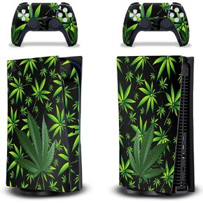 AMR Racing 247 Skins Graphics kit Sticker Decal Compatible with PS5 Playstation 5 and DualSense Controllers - Weeds Black