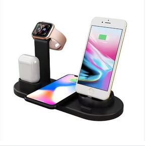 3 in 1 Wireless Charger Charging Stations 4-in-1 Charging Station Charger Wireless, black