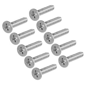 uxcell M4x20mm Flat Head Machine Screws Phillips Cross Screw 304 Stainless Steel Fasteners Bolts 50Pcs