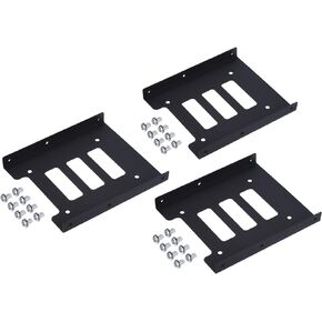 MECCANIXITY 3 Pack SSD Hard Drive Bracket 2.5" to 3.5" Metal Mounting Bracket Adapter Cooling for Laptop, PC, Desktop Computer with 24 Screws