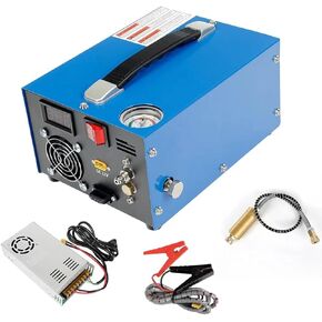 pcp compressor 12v 300 bar 4500 psi 30Mpa pcp pump high pressure pcp air compressor, 36*26*26cm, Black