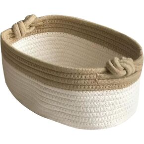 Dog Toy Basket with Handle, Cute Cotton Basket for Boho Decorative Basket for Nursery, Kids Room, Spa, Empty Gift Basket