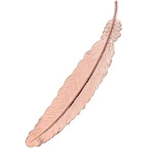 GTHER Rose Gold Feather Bookmark,Vintage Metal Feather Bookmark Book Marker for Book Lovers Friends Family Kids Girls Women Men Gift, Rose Gold