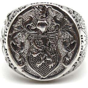 Lion Ring for Men, Norse Viking Lion Head Ring, Hip Hop Lion Signet Ring, Vintage Lion Totem Amulet Ring, Gothic Masonic Skull Ring, Pyramid Triangle Ring, Punk Animal Lion Jewelry Gift