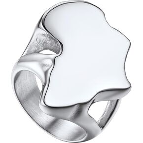 Richsteel Rings for Women and Men Map of Africa Stainless Steel/18k Gold Plated/Black Thumb Ring Size 7-12 Jewelry Halloween Gifts