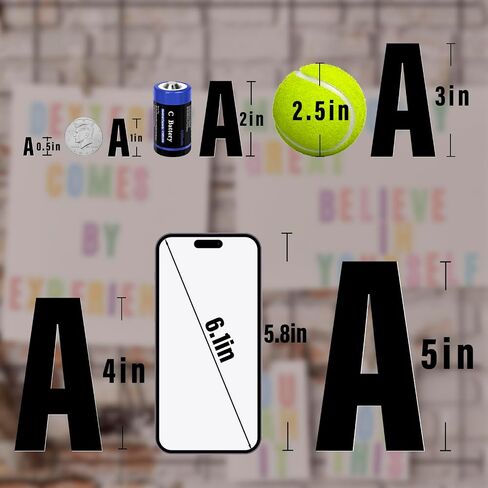 780 Pieces 10 Sheets Letter Stickers,Vinyl Mailbox Alphabet Stickers,Self Adhesive Waterproof Decals for Mailbox,Bulletin Board,Window,Door,Sign,Address(1In&2In Black) in Saudi Arabia