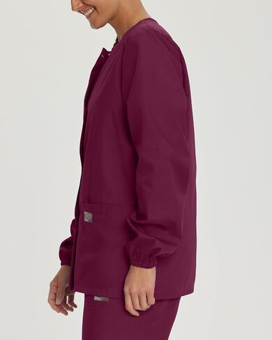 Landau Scrub Zone Relaxed Fit 2-Pocket Snap-Front Scrub Jacket for Women 75221 in Saudi Arabia