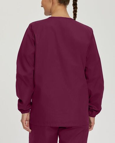 Landau Scrub Zone Relaxed Fit 2-Pocket Snap-Front Scrub Jacket for Women 75221 in Saudi Arabia