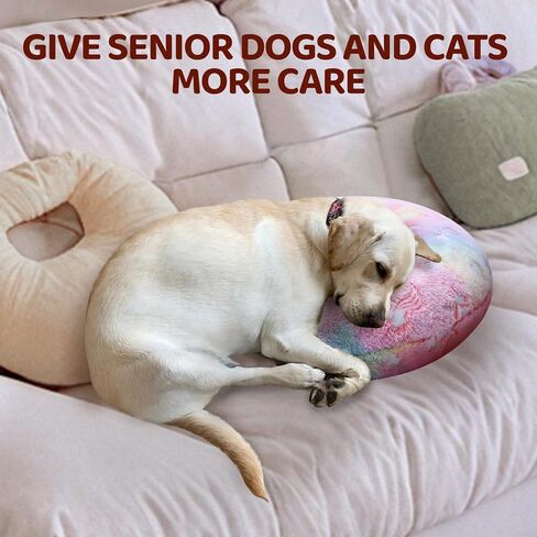 Dog Calming Pillow, Glow in The Dark Dog Throw Pillow, Soft J-Shaped Pillow for Cat & Dog, Machine Washable Pet Calming Toy for Joint Relief Sleeping Improve-L in Kuwait