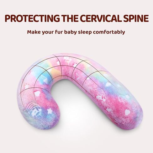 Dog Calming Pillow, Glow in The Dark Dog Throw Pillow, Soft J-Shaped Pillow for Cat & Dog, Machine Washable Pet Calming Toy for Joint Relief Sleeping Improve-L in Kuwait