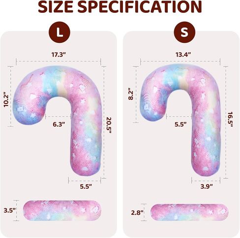 Dog Calming Pillow, Glow in The Dark Dog Throw Pillow, Soft J-Shaped Pillow for Cat & Dog, Machine Washable Pet Calming Toy for Joint Relief Sleeping Improve-L in Kuwait