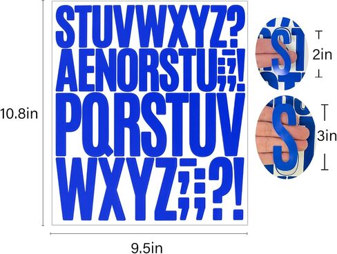 780 Pieces 10 Sheets Letter Stickers,Vinyl Mailbox Alphabet Stickers,Self Adhesive Waterproof Decals for Mailbox,Bulletin Board,Window,Door,Sign,Address(1In&2In Black) in Saudi Arabia