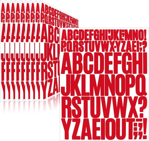 780 Pieces 10 Sheets Letter Stickers,Vinyl Mailbox Alphabet Stickers,Self Adhesive Waterproof Decals for Mailbox,Bulletin Board,Window,Door,Sign,Address(1In&2In Black) in Saudi Arabia