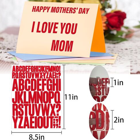 780 Pieces 10 Sheets Letter Stickers,Vinyl Mailbox Alphabet Stickers,Self Adhesive Waterproof Decals for Mailbox,Bulletin Board,Window,Door,Sign,Address(1In&2In Black) in Saudi Arabia