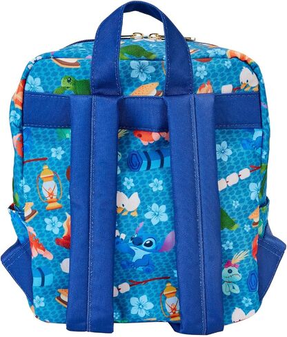 Loungefly Disney Stitch Camping Cuties All-Over Print Nylon Square Mini Backpack, Small in Saudi Arabia