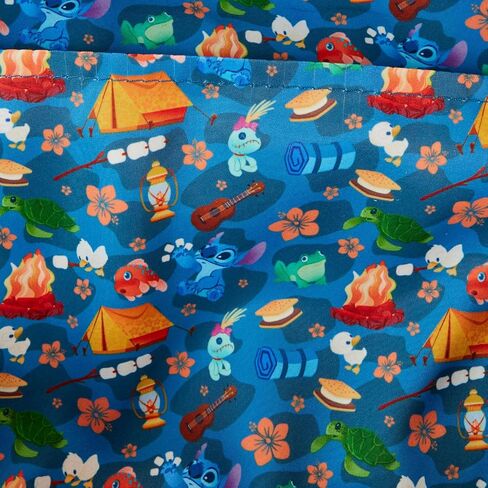 Loungefly Disney Stitch Camping Cuties All-Over Print Nylon Square Mini Backpack, Small in Saudi Arabia