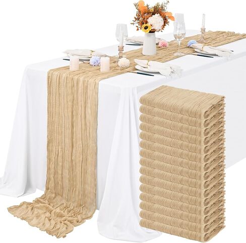 15 Packs Cheesecloth Table Runner Orange,10 Ft Burnt Orange Rustic Gauze Boho Wedding Table Runner Decoration,Wedding Table Decor Table Cloth for Wedding Party Bridal Shower Table,21.5x120in in Saudi Arabia