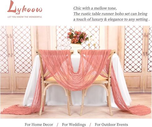 15 Packs Cheesecloth Table Runner Orange,10 Ft Burnt Orange Rustic Gauze Boho Wedding Table Runner Decoration,Wedding Table Decor Table Cloth for Wedding Party Bridal Shower Table,21.5x120in in Saudi Arabia