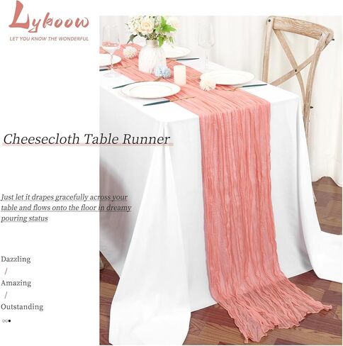 15 Packs Cheesecloth Table Runner Orange,10 Ft Burnt Orange Rustic Gauze Boho Wedding Table Runner Decoration,Wedding Table Decor Table Cloth for Wedding Party Bridal Shower Table,21.5x120in in Saudi Arabia