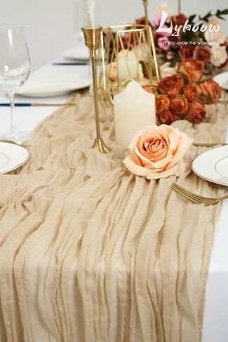 15 Packs Cheesecloth Table Runner Orange,10 Ft Burnt Orange Rustic Gauze Boho Wedding Table Runner Decoration,Wedding Table Decor Table Cloth for Wedding Party Bridal Shower Table,21.5x120in in Saudi Arabia