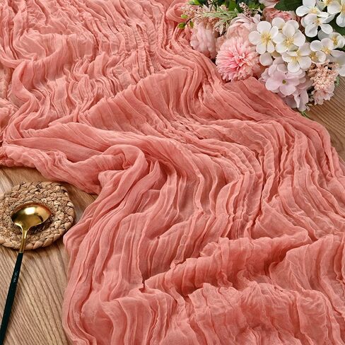 15 Packs Cheesecloth Table Runner Orange,10 Ft Burnt Orange Rustic Gauze Boho Wedding Table Runner Decoration,Wedding Table Decor Table Cloth for Wedding Party Bridal Shower Table,21.5x120in in Saudi Arabia