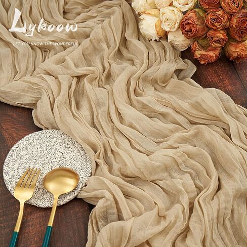 15 Packs Cheesecloth Table Runner Orange,10 Ft Burnt Orange Rustic Gauze Boho Wedding Table Runner Decoration,Wedding Table Decor Table Cloth for Wedding Party Bridal Shower Table,21.5x120in in Saudi Arabia