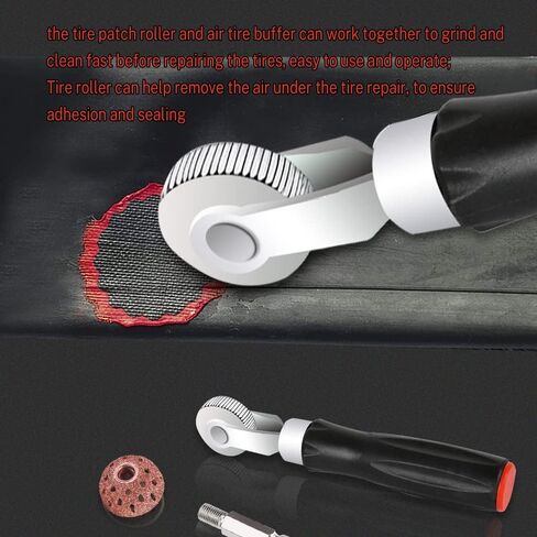 ASUBHA Tire Repair Patch Tools, Tire Buffing Wheels, 38mm Tungsten Steel Buffing Wheel with Tire Patch Roller Scraping Cutter for Car Tire Grinding Polishing Accessories Kit in Saudi Arabia