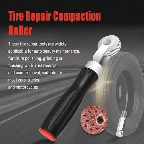 ASUBHA Tire Repair Patch Tools, Tire Buffing Wheels, 38mm Tungsten Steel Buffing Wheel with Tire Patch Roller Scraping Cutter for Car Tire Grinding Polishing Accessories Kit in Saudi Arabia